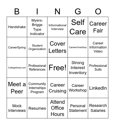 Getting the Most out of Career & Calling Bingo Card