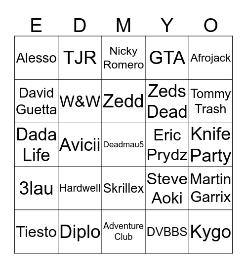 Toronto Festival Bingo Card