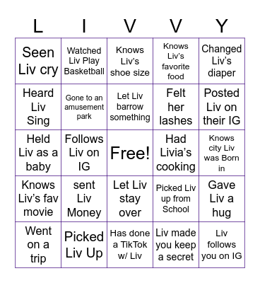 Birthday Bingo Card