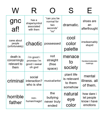 i cause problems on purpose bingo Card