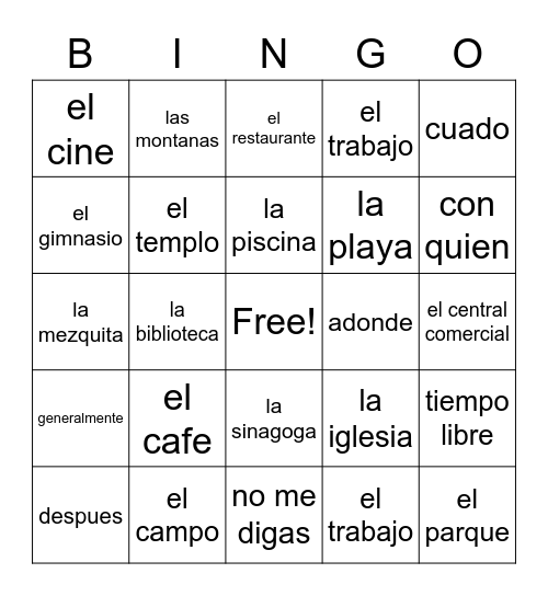 bingo Card