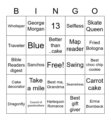 WILMA Bingo Card