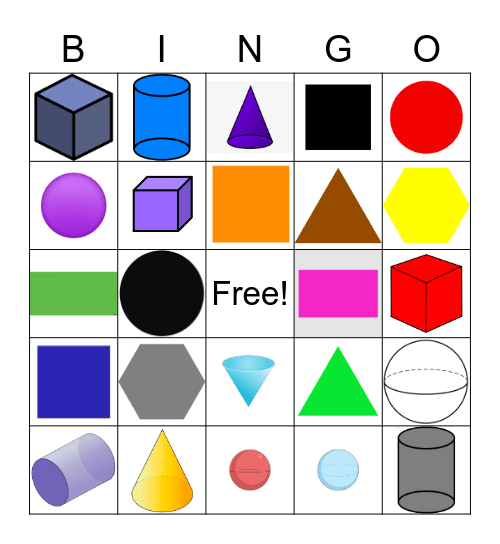 Flat Shapes & Solid Shapes BINGO Card