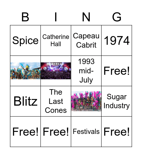 Caribbean Festivals Bingo Card