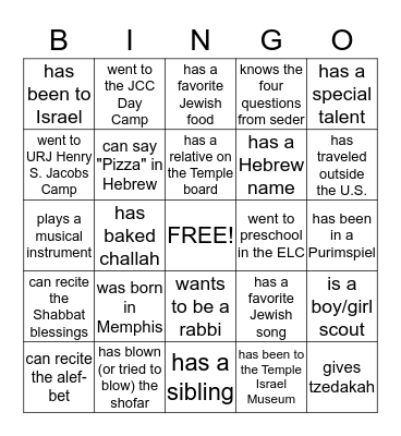 Find someone who... Bingo Card