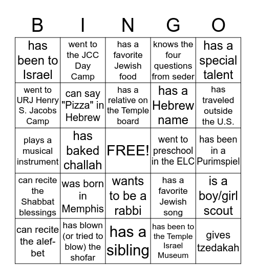 Find someone who... Bingo Card