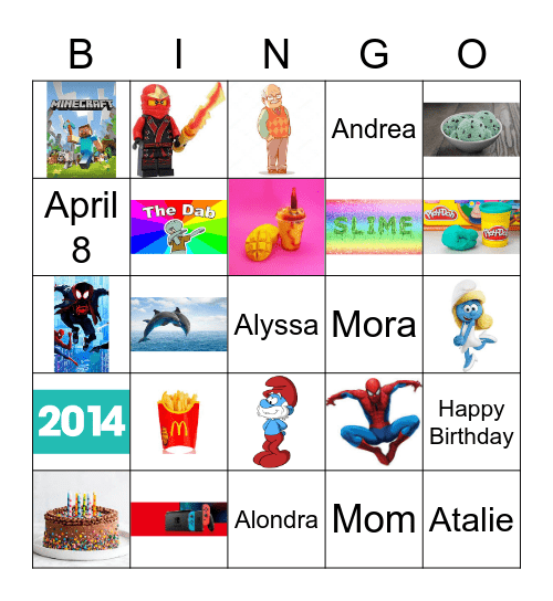 Lyssa Pizza Turns & Bingo Card