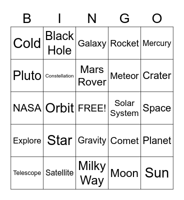 Space Bingo Card