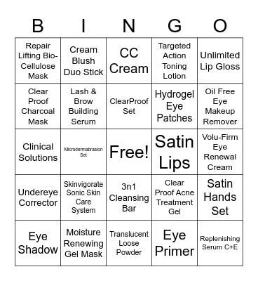 Mary Kay BINGO - April 2021 Bingo Card