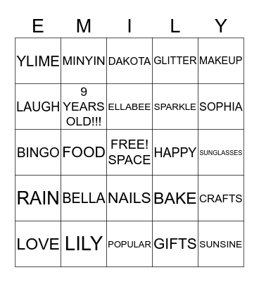 Bingo Card