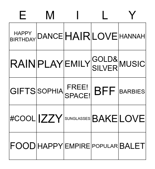 Bingo Card
