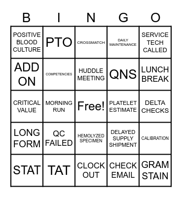 LAB WEEK BINGO Card