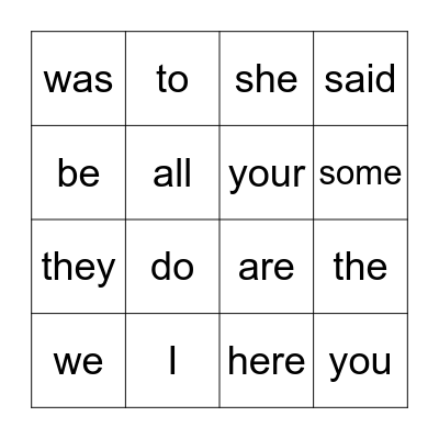 Jolly Phonics II Unit 5 Bingo Card