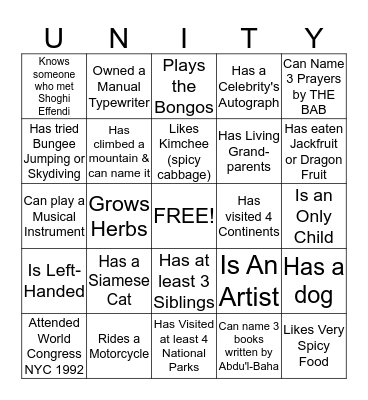 FIND SOMEONE WHO.... Bingo Card