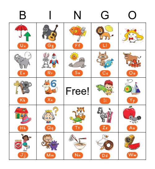 Alphabet Bingo Card