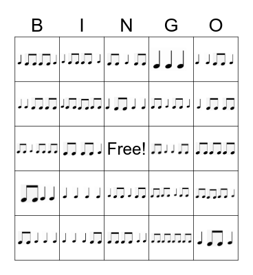 Rhythm BINGO! Bingo Card