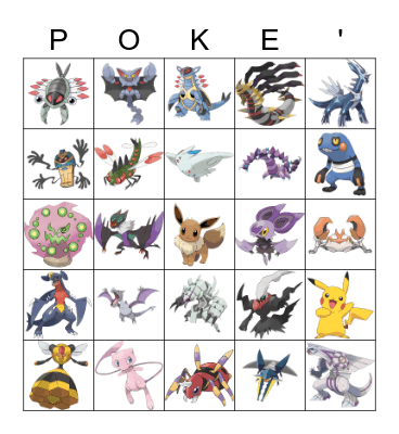 Pokemon Bingo Card