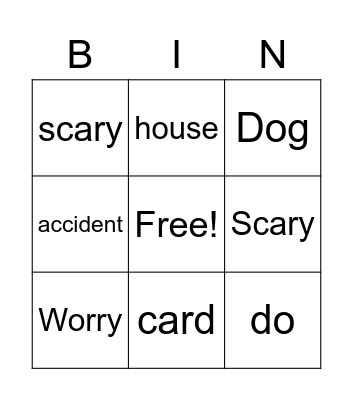 Sample #1 Bingo Card