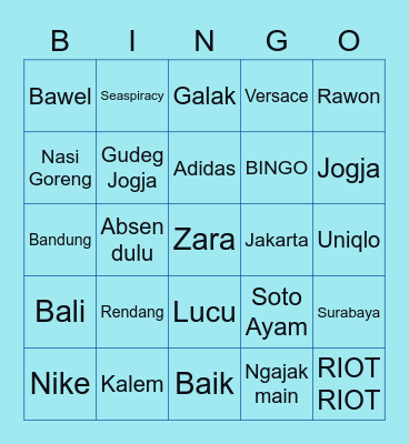 xi Bingo Card