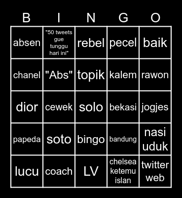 punya kiko Bingo Card