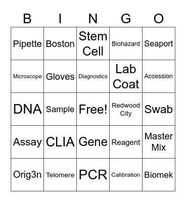 Medical Laboratory Professionals Week Bingo Card