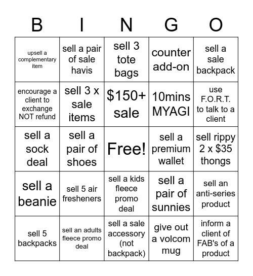 Ozmo Bingo Card