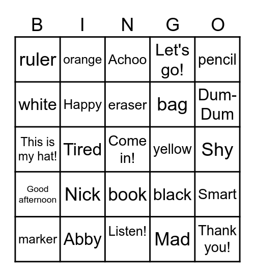 Tales of Joy - BINGO Card