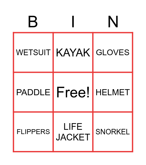 Sport Bingo Card