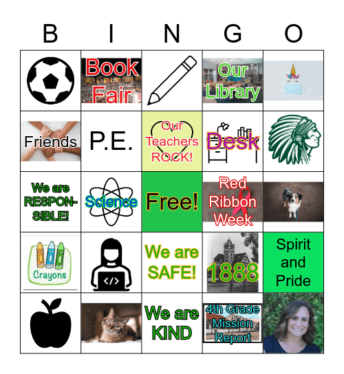 Washington Elementary Spring BINGO Card