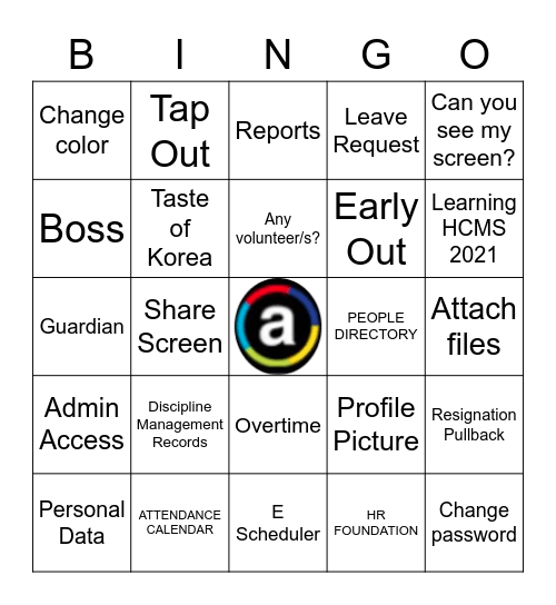 ADRENALIN Bingo Card