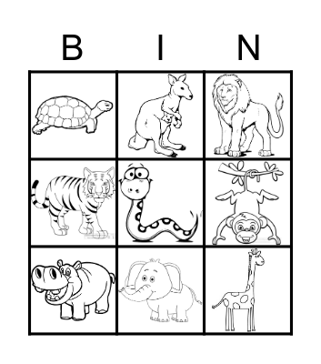 WILD ANIMALS Bingo Card