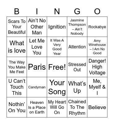 Muziek Bingo Card