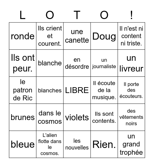 JOHNNY EXPRESS Bingo Card