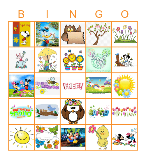 Springtime Bingo Card