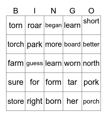 5.3 First Grade   1E,1S Bingo Card