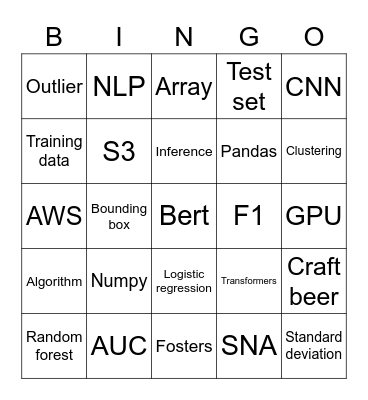 Data Science Bingo Card