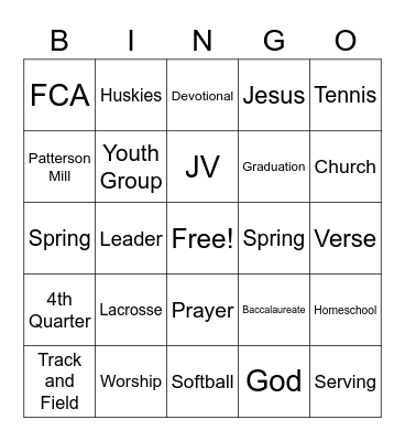TGIF!! Bingo Card