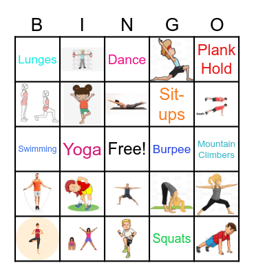 PE Fitness BINGO Card