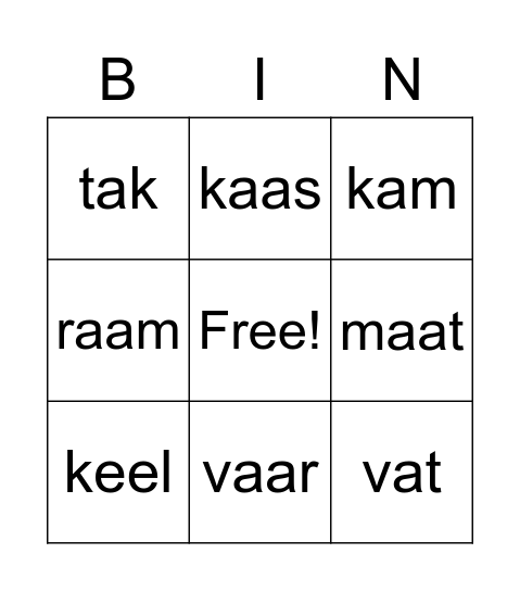 Bingo na boekje kaas Bingo Card