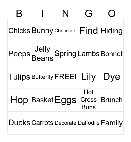 Easter! Bingo Card