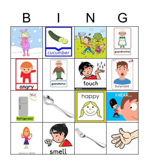 English Review Bingo Card