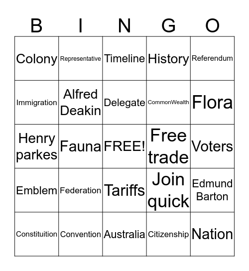 Bingo School Bingo Card