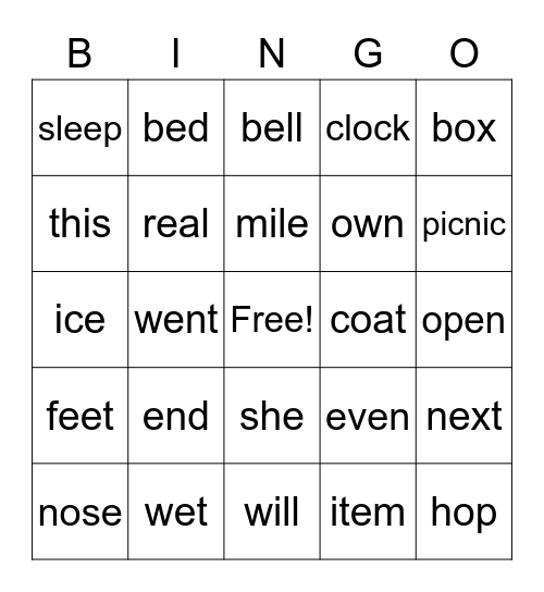 Bingo Card