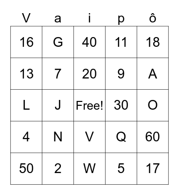 ABC -  123 GAME - Tio Tales Bingo Card