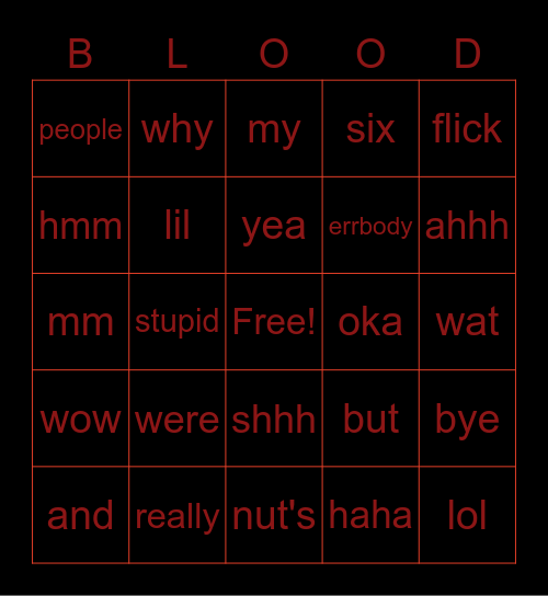 umm Bingo Card