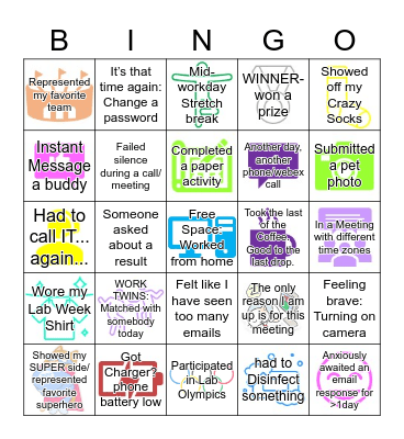 2021 Virtual Lab Week Bingo Card