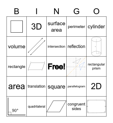 Math Shapes and Geometry Bingo Card