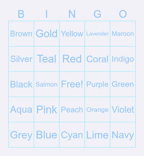Family Bingo Card