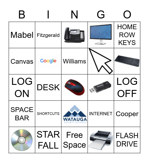 COMPUTER Bingo Card
