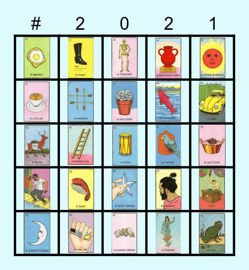 MILLENIAL LOTERIA Bingo Card